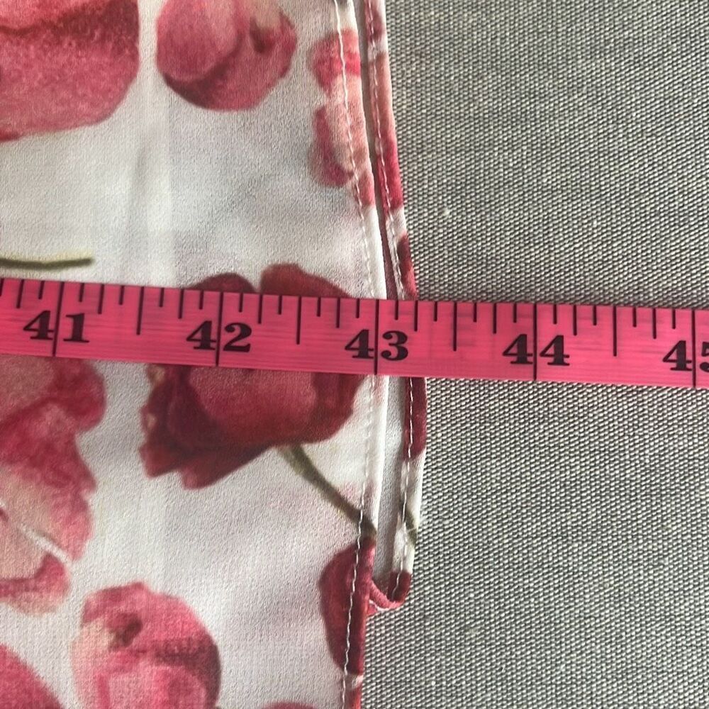 Samantha Sipos Medium Pink Strawberry Floral Front Tie Ruffles Midi Dress Kawaii - Picture 15 of 15